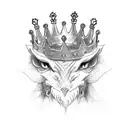 drako with 5 point crown tattoo design idea