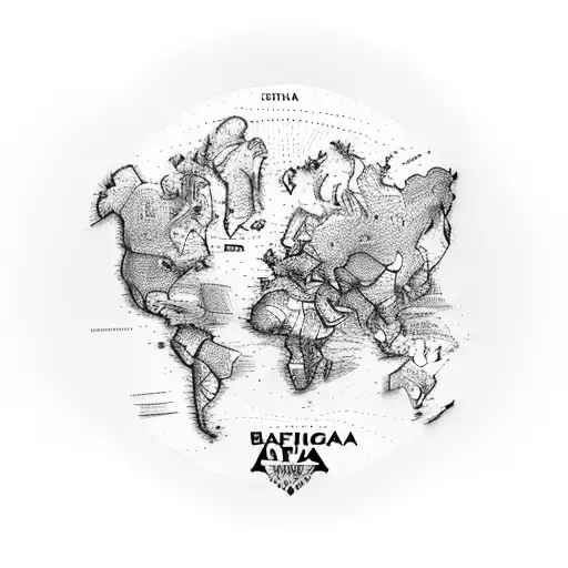 map of Africa tattoo design idea