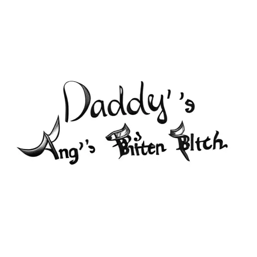 daddy's angel queen bitch tattoo design idea
