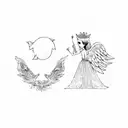 daddy's angel queen bitch tattoo design idea