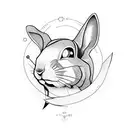 The cyborg rabbit is dancing tattoo design idea