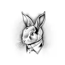 The cyborg rabbit is dancing tattoo design idea