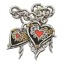 black heart music and locket anklet with chain links tattoo design idea