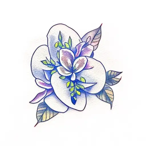 watercolour Jasmine flower tattoo design idea