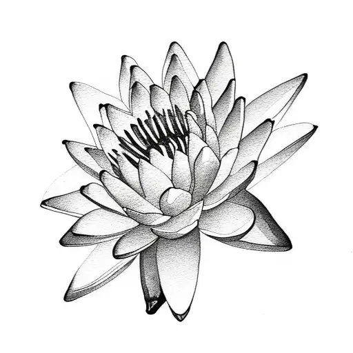 water lily flower watercolour  tattoo design idea