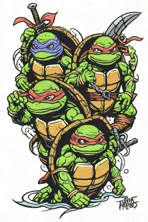 ninja turtles tattoo design idea
