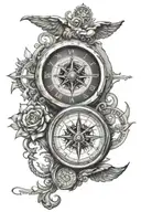 clock tattoo m compass and clock tattoo design idea