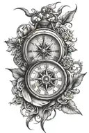 clock tattoo m compass and clock tattoo design idea