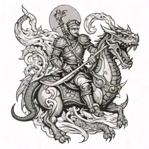 saint george killin a dragon tattoo tattoo design idea