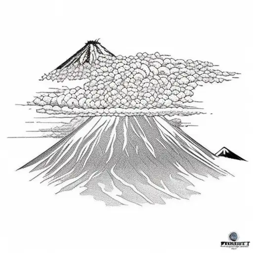 popocatepetl with volcanoes in the background tattoo design idea