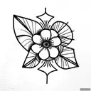 gorrion con flores tattoo design idea