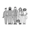 a group of people posing for a picture tattoo design idea