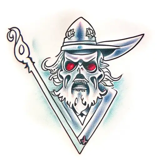 undead wizard  tattoo design idea