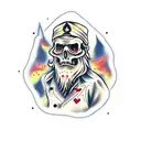 undead wizard with stars tattoo design idea