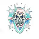 undead wizard with stars tattoo design idea