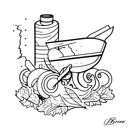 broken wine classe  tattoo design idea