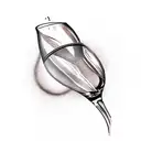 broken wine glasses tattoo design idea