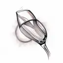 broken wine glasses tattoo design idea