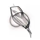 broken wine glasses tattoo design idea