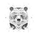 Bear, forest ,strong, one human men, butterfly tattoo design idea