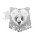 Bear, forest ,strong, one human men, butterfly tattoo design idea