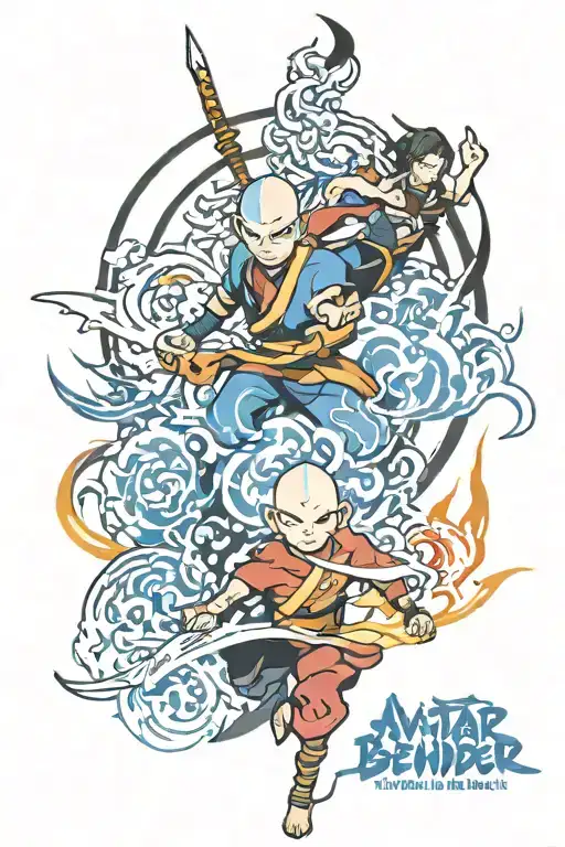 avatar the last air bender all 4 tattoo design idea