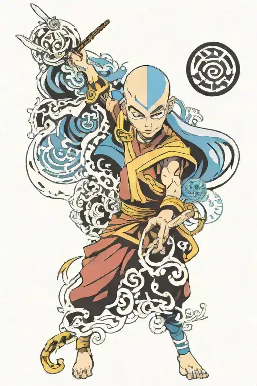 avatar the last air bender all 4 tattoo design idea