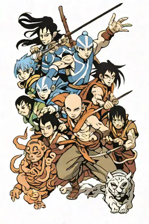 avatar the last air bender all 4 tattoo design idea