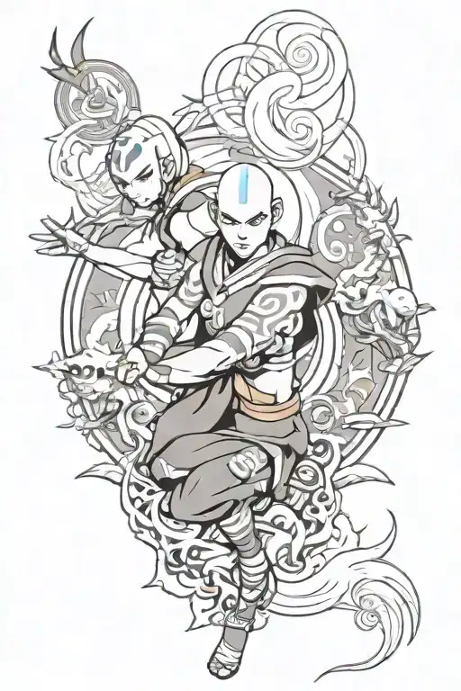 avatar the last air bender all 4 tattoo design idea