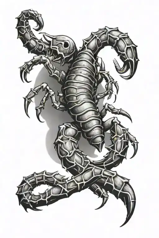3d scorpion ripping out of skin  tattoo design idea