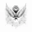 buzzard spread wings tattoo design idea