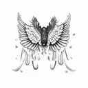 buzzard spread wings tattoo design idea