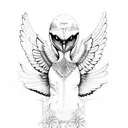 buzzard spread wings tattoo design idea