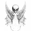 buzzard spread wings tattoo design idea