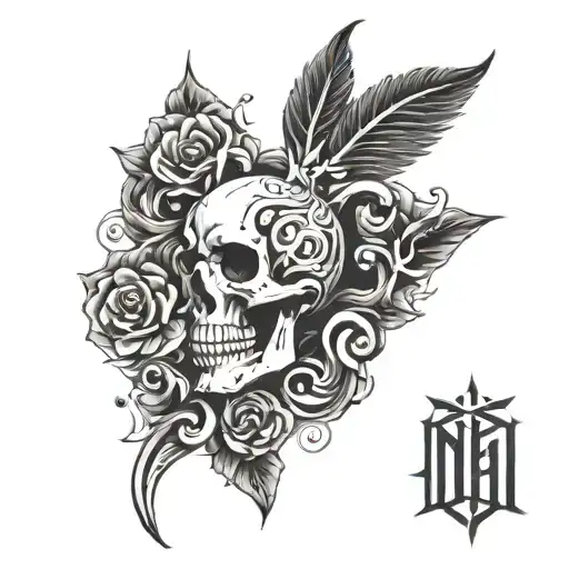 Can you please make me a tattoo template for my lower arm up to my upper arm. The tattoo should have lettering like tattoo design idea
