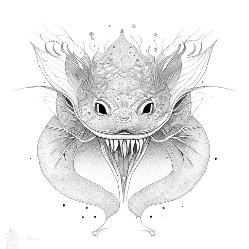 catfish eating tattoo design idea
