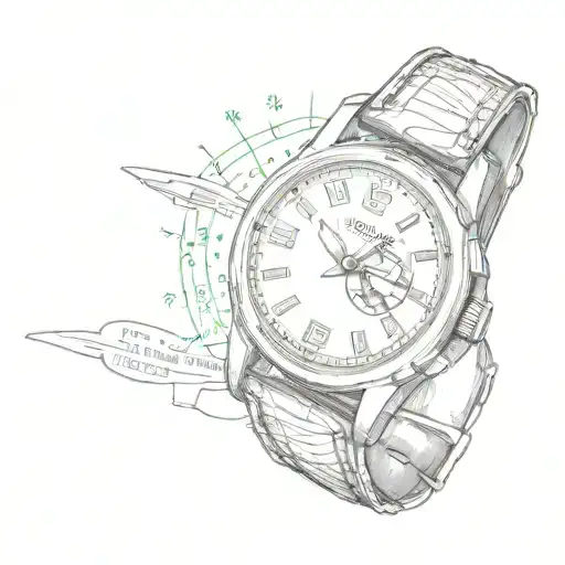 I want a watch wrapping a wad of 100 usd bills tattoo design idea
