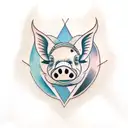 Pig crow  tattoo design idea