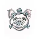 Pig crow  tattoo design idea