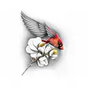 Cardinal tattoo design idea