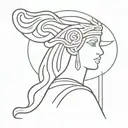 Goddess Athena dressed tattoo design idea