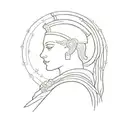Goddess Athena dressed tattoo design idea
