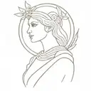 Goddess Athena dressed tattoo design idea