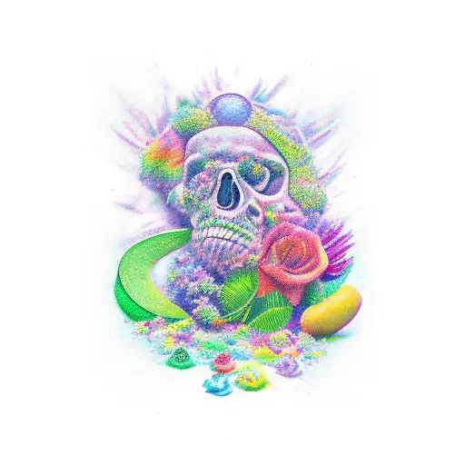 alcool, amitié, plantes, fêtes, LGBT tattoo design idea