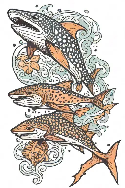 ocean theme back tattoo with whale shark  tattoo design idea