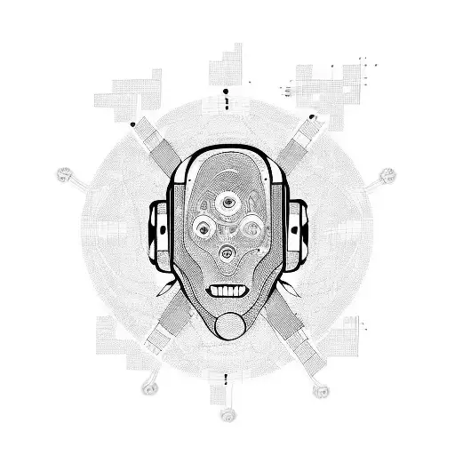 artificial intelligence and music tattoo design idea