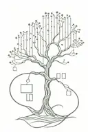 bodhi tree with movie matrix binary code flowing tattoo design idea