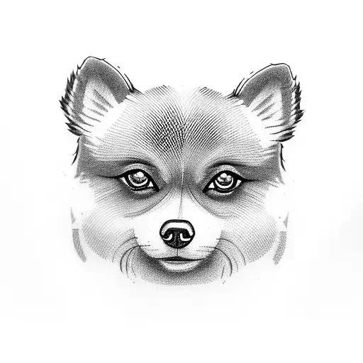 A patriotic-themed tattoo incorporating a Pomeranian silhouette and crochet elements tattoo design idea