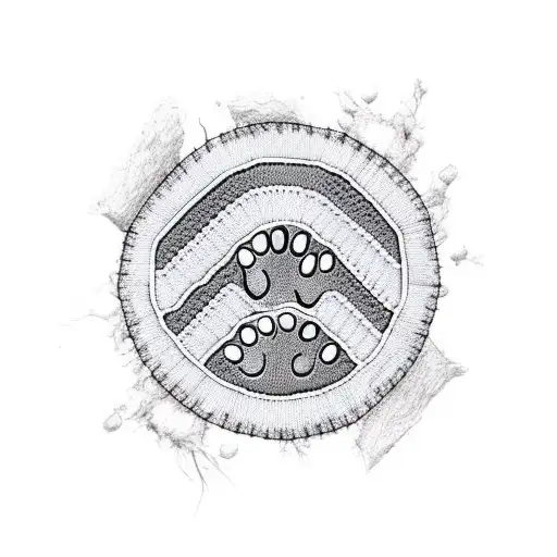 A dog paw print made up of patriotic symbols and crochet stitches tattoo design idea