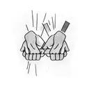 Two hands, one weathered with age, the other youthful and full of promise, meet in a firm handshake. Around them, bursts tattoo design idea